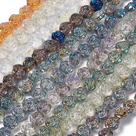 Electroplate Glass Beads Strands EGLA-L040-M-1