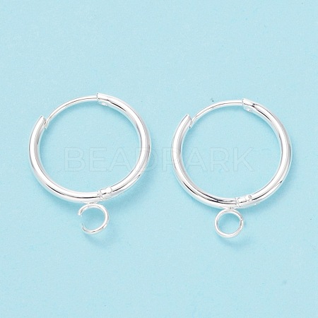 201 Stainless Steel Huggie Hoop Earring Findings STAS-P283-01P-S-1