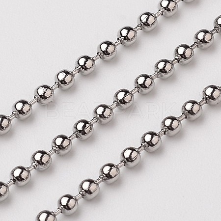 Non-Tarnish 3.28 Feet 304 Stainless Steel Ball Chains X-CHS-A002B-1.5mm-1