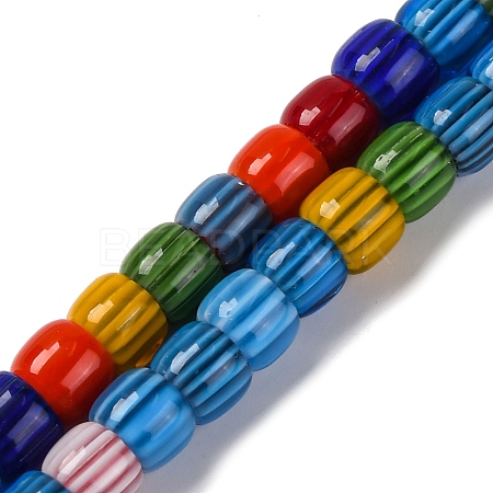 Handmade Lampwork Chevron Beads Strands LAMP-K041-01B-03-1