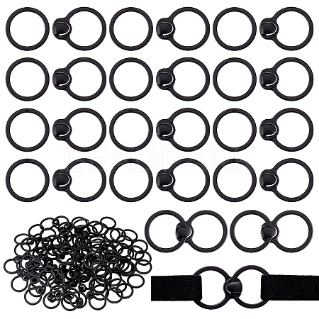 Ring Plastic Front Closure Bra Hook FIND-WH0291-30-1