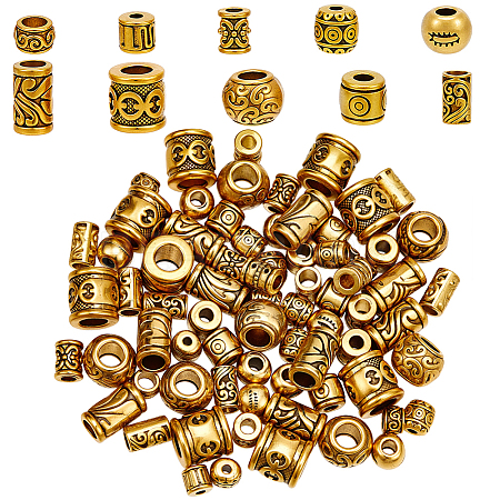 100Pcs 10 Styles Tibetan Style Zinc Alloy Beads FIND-SP0005-94-1
