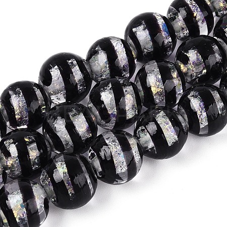 Handmade Foil Glass Beads Strands FOIL-N033-05A-1