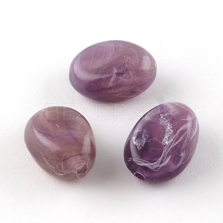 Oval Imitation Gemstone Acrylic Beads OACR-R052-18-1