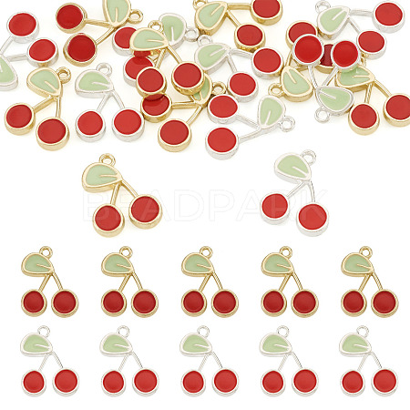 16Pcs 2 Colors Alloy Enamel Pendants ENAM-TA0003-85-1