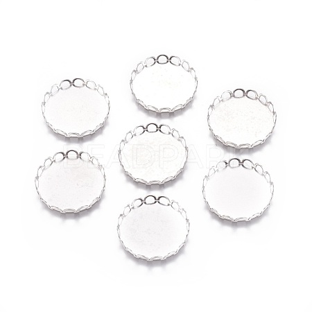 Tarnish Resistant 316 Surgical Stainless Steel Lace Edge Bezel Cups STAS-I118-07P-05-1
