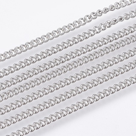 Tarnish Resistant 304 Stainless Steel Curb Chains CHS-F006-03B-P-1