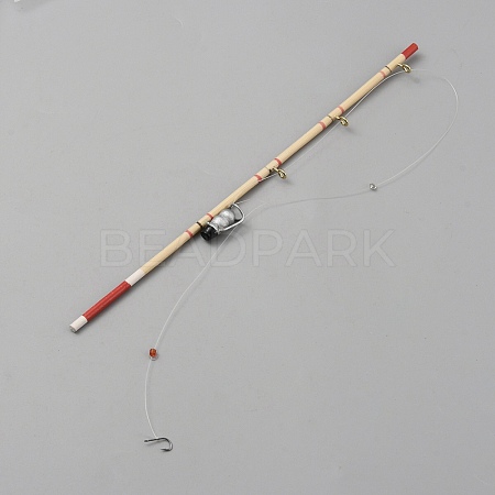 Wood and Iron Fishing Rod AJEW-WH20010-58-1
