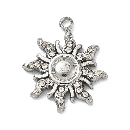 304 Stainless Steel Rhinestone Pendants STAS-I357-03P-1