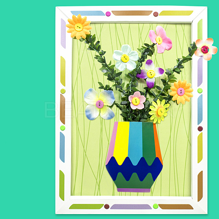 Creative DIY Flower Pattern Resin Button Art Kits DIY-G087-02-1