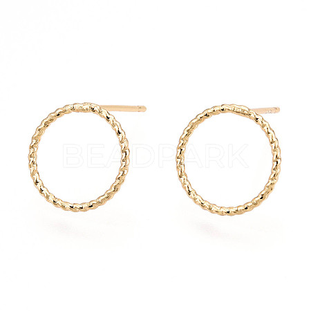 Brass Stud Earrings X-EJEW-N018-006-NF-1