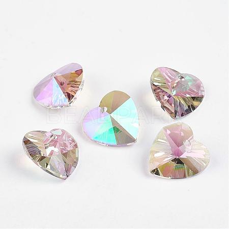 Faceted K9 Glass Charms EGLA-P026-H01-1