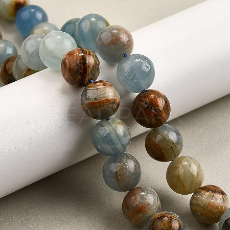 Natural Blue Calcite Beads Strands G-H312-C02-12mm-1