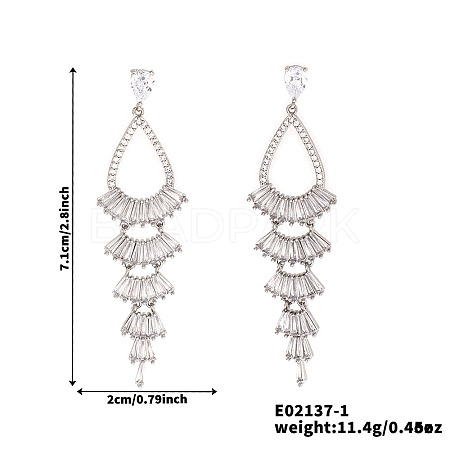 French Romantic Tassel Brass Stud Earrings XJ0314-1-1