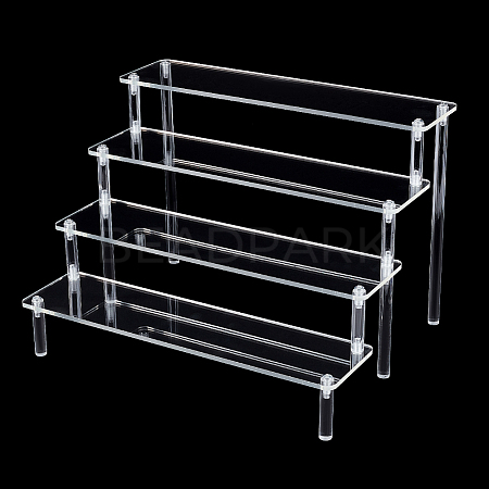 4-Tier Assembled Transparent Acrylic Organizer Display Risers ODIS-WH0029-86A-1