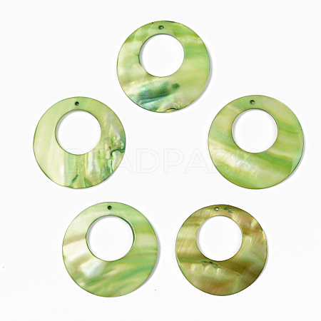 Natural Freshwater Shell Pendants X-SSHEL-R048-017A-1