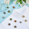 12Pcs 6 Colors Brass Rhinestone Cufflinks KK-ME0003-82-5