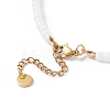 Glass Flower & Shell Pearl Beaded Dangle Earrings Bracelet Necklace SJEW-TA00006-12