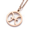 304 Stainless Steel Pendant Necklaces NJEW-Z004-09RG-1