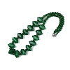Natural Malaysia Jade Round & Cone Beaded Necklaces NJEW-N064-03H-2