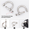 CHGCRAFT 2Pcs 304 Stainless Steel D-Ring Anchor Shackle Clasps STAS-CA0001-56A-4