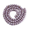 Electroplate Opaque Solid Color Glass Beads Strands EGLA-A044-P6mm-L13-3