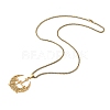 201 Stainless Steel Hollow Crescent Moon Pendant Box Chain Necklaces NJEW-M086-02G-2