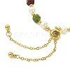 Adjustable Natural Tourmaline & Cultured Freshwater Pearl Beads Slider Bracelets for Women BJEW-JB13609-01-4