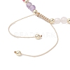 3Pcs Natural Mixed Gemstone & Cultured Freshwater Pearl Beads Braided Bead Bracelets for Women BJEW-JB12666-6