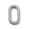 Brass Micro Pave Clear Cubic Zirconia Spring Gate Rings KK-G414-06P-1