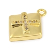 Cross Theme Real 18K Gold Plated Brass Micro Pave Clear Cubic Zirconia Pendants LS-KK-L219-06G-03-2