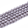 Opaque Solid Color Glass Beads Strands X-GLAA-Q080-4mm-B01-1