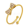 Bowknot 304 Stainless Steel Adjustable Ring for Women RJEW-U015-08G-1