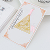 Metal Sakura Bookmarks with Pink Ribbon OFST-PW0006-47C-1