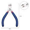 Set of 3 Jewelry Making Supplies Craft DIY Pliers Tool Set Flat Nosed Round Nosed Wire Cutter Pliers Blue TOOL-YW0001-07-3