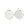 Flat Round Brass Connector Cabochon Settings KK-K414-13A-S-1