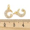 Brass Micro Pave Clear Cubic Zirconia Charms KK-Z044-17C-3