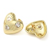 Heart Brass Micro Pave Clear Cubic Zirconia Stud Earrings EJEW-A034-06G-2