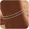 Brass Layered Satellite Chain Double Layer Anklets for Women FS-WG032DF-02-1