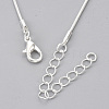 Brass Round Snake Chain Necklaces X-MAK-T006-11B-S-2