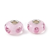 Lampwork & Brass Core European Beads LAMP-P019-01P-18-1