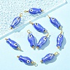 10Pcs Evil Eye Fish Shaped Glazed Porcelain Pendants PALLOY-YW00086-02-1