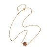 Natural Mixed Stone Faceted Nuggets Pendant 304 Stainless Steel Satellite Chain Necklaces NJEW-JN06025-4