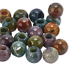 20Pcs Natural Indian Agate European Beads G-SP0001-48-1