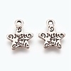 Gift Ideas for Men On Valentines Day Tibetan Style Alloy Star Carved Word Just for You Message Charms X-LF1272Y-NF-2