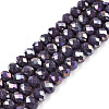 Electroplate Glass Beads Strands EGLA-A044-P6mm-B11-1