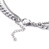 304 Stainless Steel Double Layer Necklaces NJEW-M181-03P-4