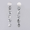 Zebra Striped Style Acrylic Dangle Earrings EJEW-JE03612-1