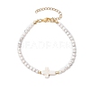 Natural Howlite Beads Link Bracelets for Women Men BJEW-JB11467-06-2
