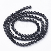 Faceted Black Glass Round Bead Strands X-GLAA-R095-6mm-08-3
